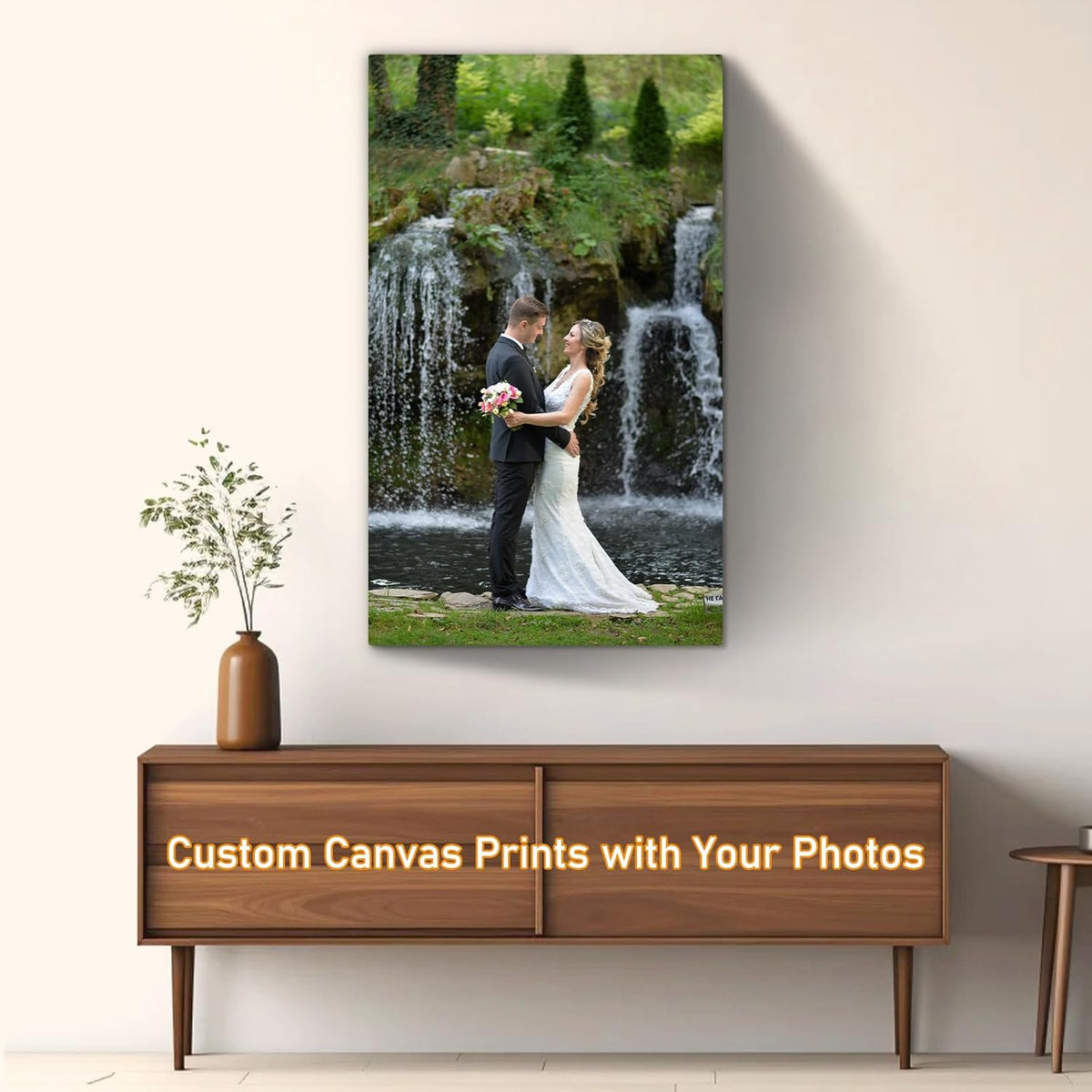 xzartdiy Custom Canvas Prints with Your Photos - Personalized Picture Print Customized Gifts for Family Home Office Wall Art Decor, Wrapped Canvas 24x40inch