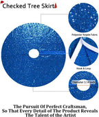 Partisout Sequin Christmas Tree Skirt - Glitter Cotton Colorful Skirt for Halloween (24 in, Royal Blue)