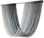 Flber Macrame Wall Hanging Large-Scale Dip-Dye Blue Bohemian Yarn Tapestry Home Room Wall Decor 57" Wx 35" L