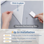 rabbitgoo Window Privacy Film, Frosted Glass Window Clings, Static Cling UV Heat Blocking Door Stickers for Home Bathroom, Removable Indoor Decal Coverings Day and Night, Pure, 11.8 x 78.7 Inches