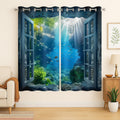 Ocean Fishs Blackout Curtains for Girls Boys Home Decor, Underwater Tropical Fish Undersea Coral Grommet Thermal Insulated Drapes Darkening Window Curtain for Bedroom Living Room, 42 x 45 Inch
