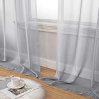 Light Grey Sheer Curtain for Bedroom Living Room 78 Inches Long 2 Panels Set - Image 8