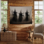 Witch Tapestry Witchy Halloween Decor Vintage Three Witches Bedroom Tapestries Retro Art Aesthetic Wall Tapestry for Bedroom Dorm Living Room white
