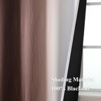 Brown and Greyish White Blackout Curtains 52Wx36L 2 Panels | Ombre Curtains - Image 5