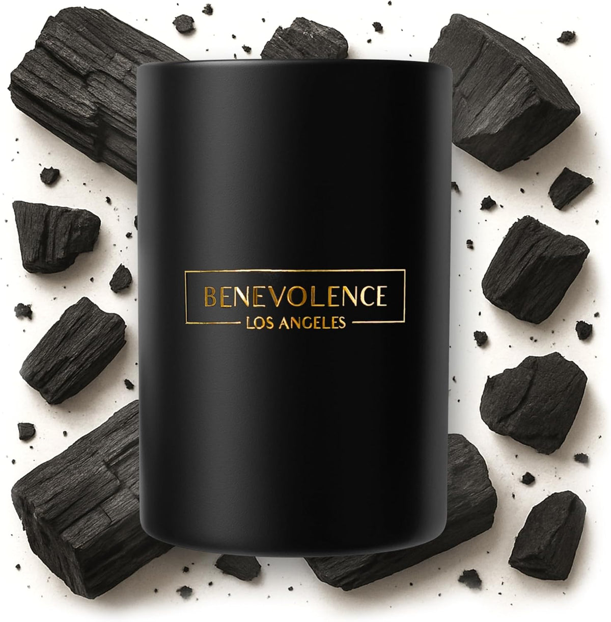 Benevolence LA Charcoal Scented Candle | Soy Candles, Black Candle for Home | Gifts for Women and Men | Home Fragrance | Aromatherapy | Bathroom Freshener | 10oz