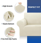 Stretch Loveseat Couch Cover, 2 Cushion Couch Slipcover, Elastic Bottom - Image 6