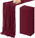 Burgundy 20 Pack Cheesecloth Table Runner 10FT Rustic Gauze Cheese Cloth Table Runner for Wedding Bridal Baby Shower Table Decor 20 x 120 Inch Long Boho Fabric Sheer Birthday Party Table Decorations