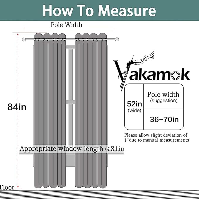 Yakamok Room Darkening Curtains 52x84 inch Length Greyish Green-Living Room | 2 - Image 3
