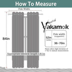 Yakamok Room Darkening Curtains 52x84 inch Length Cream Beige-Living Room | 2 - Image 7