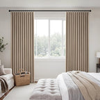 MIULEE Copper Brown Pinch Pleated 100% Blackout Curtains 40x108 Inches | Room - Image 2