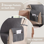 Soft Gray Loveseat Covers for 2 Cushion Couch, Water-Repellent Slip Covers for - Image 4