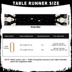 Halloween Black Table Runner Spooky Ghost Floral Boo Table Linen Runner Seasonal Holiday Kitchen Dining Table Decoration Halloween Decorations for Indoor Outdoor Home Party Decor 13x36 Inch