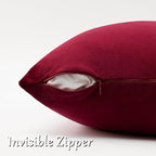 GIGIZAZA Burgundy Velvet Pillow Covers 18x18 Decorative Pillows Pack of 2 | Red - Image 4