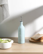 Sweejar Large Ceramic Olive Oil Dispenser Bottle, Opaque Oil Cruet Protects to Reduce Oxidation, Suitable For Storage Of Vinegar, Soy Sauce & Other Liquids, Pack of 1, 24 Fl Oz (Light Blue)