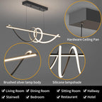Modern Ceiling Chandelier Light, Anti Flicker Pendant Lamp with Remote Control Dimmable 3 Color Mode & Brightness (Warm Cool Neutral Light) for Kitchen Bar