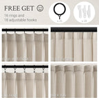 Topfinel Pinch Pleated Curtains 63 Inches Long 2 Panels Set, Oatmeal Semi Sheer - Image 2