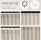 Topfinel Oatmeal Beige Pinch Pleated Curtains 84 Inches Long - Image 2