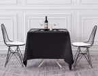 Surmente Square Tablecloth for Square or Round Tables 100% Polyester 85x85 Inch Table Cloth for Weddings, Banquets, or Restaurants (Black)