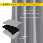 NICETOWN Silver Grey Blackout Curtains - Image 2