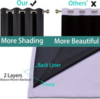 Yakamok Lilac 100% Blackout Curtains 45 Inches Long - Image 5
