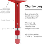 FDP Rectangle Activity School and Classroom Kids Table (24 x 36 inch), Chunky Toddler Leg, Adjustable Height 15-24 inches - Maple Top and Red Edge