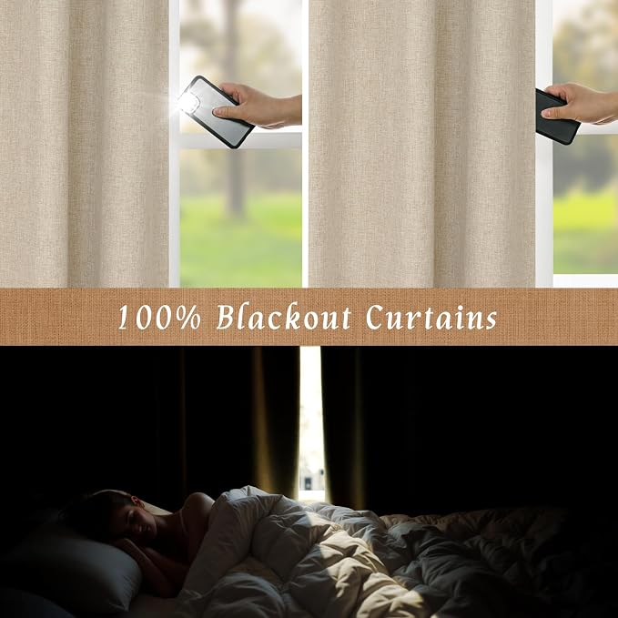 Linen Blackout Curtains 84 Inches Long - Image 3