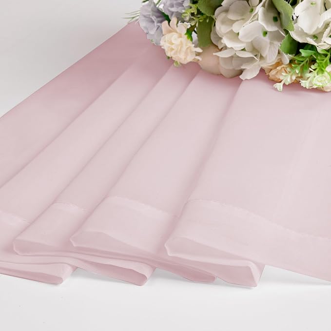 Sheer Curtains 54 Inch Length 2 Panels Set, Blush Sheer Curtain - Image 7