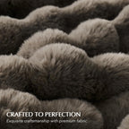 EVERGRACE Ultra Soft Luxury Fluffy Faux Rabbit Fur Throw Blanket, Thick Warm Fuzzy Blankets for Bed, Cozy Plush Reversible Blanket for Couch, Chair, Sofa, Dark Taupe, 50x60 Inches, 870 GSM