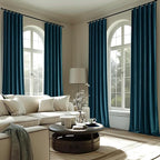 MIULEE Peacock Blue Velvet Blackout Curtains 52x108 inches 2 Panels | Luxury - Image 7