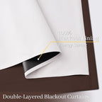 Yakamok Brown 100% Blackout Curtain Panels 84 inches, 2 Panels | Blackout - Image 4