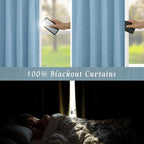 Full Blackout Linen Bedroom Curtains 54 Inch 2 Panels, Privacy Protected - Image 3