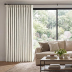 Pinch Pleated Linen Curtains 100% Blackout 90 Inches Long by AUSSPVOCT