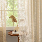 YJ YANJUN Vintage Lace Curtains-Victorian Floral Sheer 80 inch Long Curtains by YJYANJUN