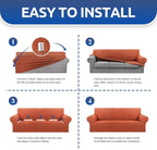 Stretch Oversized Couch Covers for Sofa Slipcover, Pureed Pumpkin | 1-Piece - Image 5