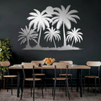 Tuglona Metal Palm Tree with Sunset Wall Decor, Tropical Palm Tree Metal Wall Art, Tropical Wall Decor, Sun Wall Art, Beach Wall Decoration, Coastal Trees Wall Hanging (Black, 48"x33"/121x84cm)