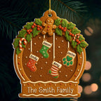 Personalized Family Ornament Christmas Cookies Style - Custom Stockings and Names Acrylic Ornament Gift Stocking Stuffers White Elephant Ideas (6)
