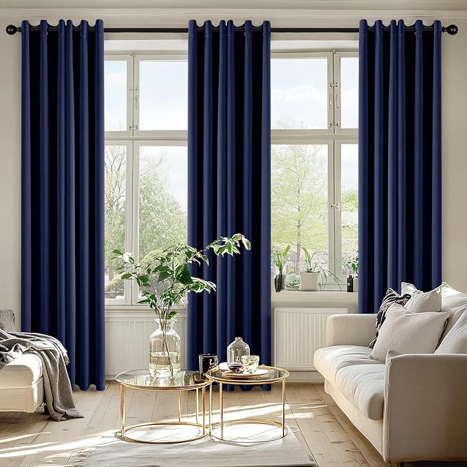 MIULEE Blackout Curtains for Bedroom 2 Panels 40 x 78 Inch Long Navy Blue | - Image 6