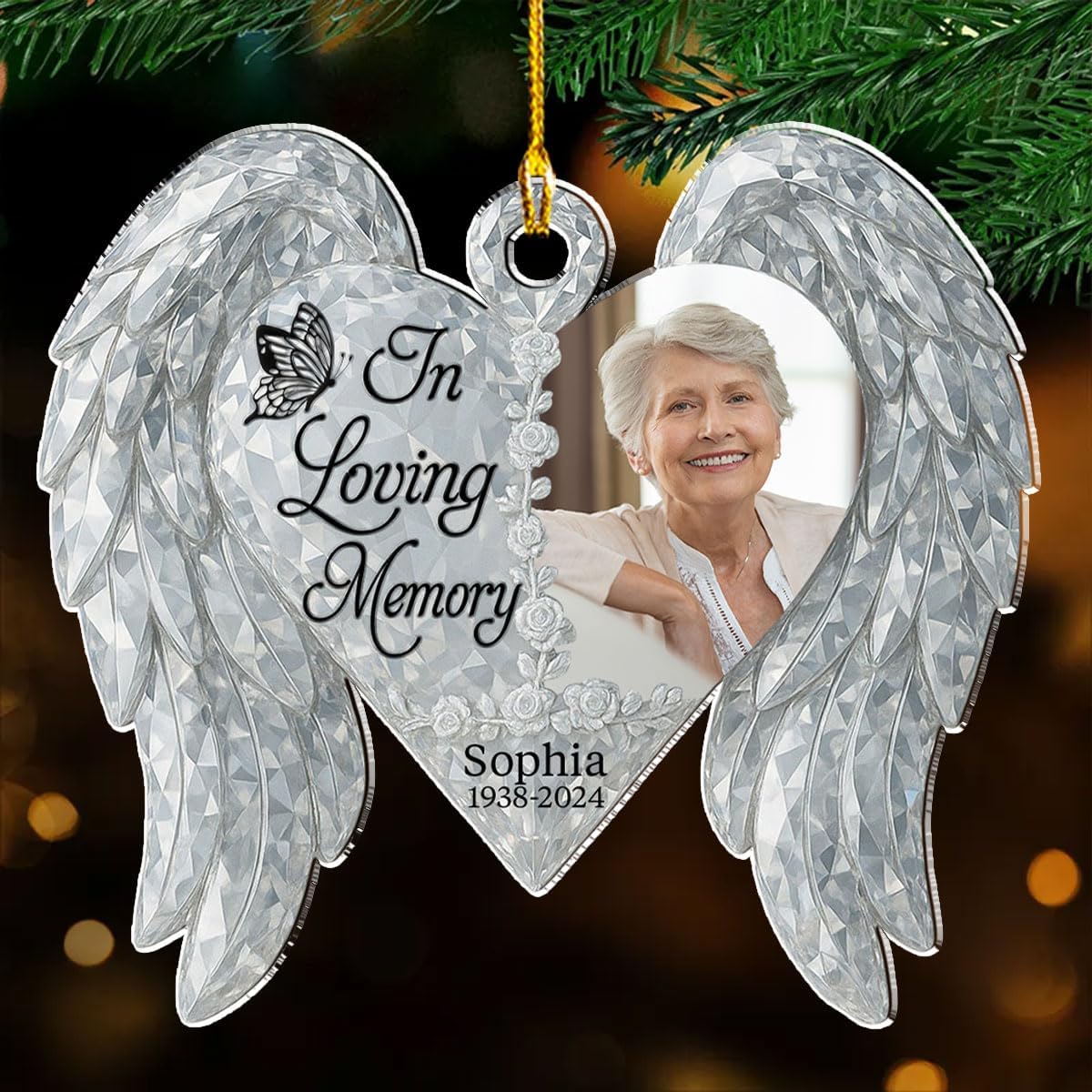 Personalized Custom Photo Acrylic Ornament for Loss of Loved Ones - My Heart Still Loves You, Thoughtful & Memorial Gift, Unique Keepsake for Christmas