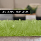 Goolela Lime Green Sheepskin Rug 2x6 Fluffy Fuzzy Furry Runner - Image 2