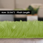 Goolela Lime Green Fluffy Fur Rug 3x5 - Image 3