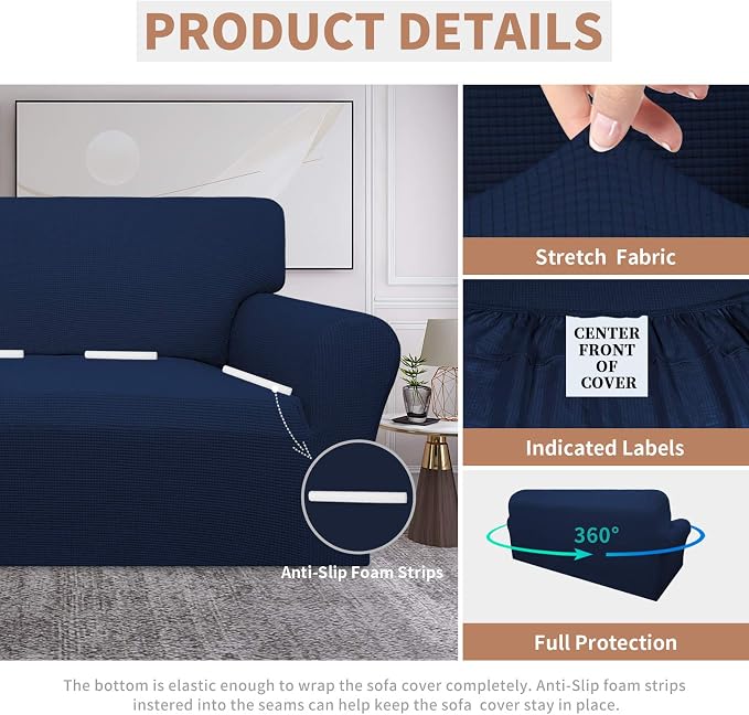Easy-Going 100% Waterproof Couch Cover, 3 Cushion Oversized Sofa Cover | - Image 4