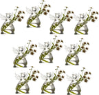 Angel Design Glass Vases Clear Flower Plant Terrarium Container Hanging Vase Wedding Decor Garden Ornaments Hanging Planter (Pack of 10)