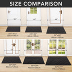 hicorfe Indoor Doormat,Front Back Door Mat Rubber Backing Non Slip Door Mats 20"x59" Absorbent Resist Dirt Entrance Doormat Inside Floor Mats Entryway Washable Low-Profile for Patio,Garden(Charcoal)