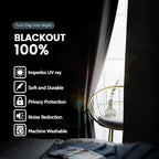 SimpleHome Black 100% Blackout Curtains Room Darkening Living Room 72 Inch | - Image 3