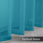 Sheer Curtains 63 inch Length 2 Panels Set, Rod Pocket Voile Fimly Sheer Drapes - Image 9