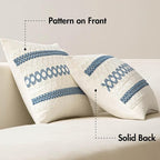 MIULEE Set of 2 Blue Boho Decorative Lumbar Pillow Covers 12x20 Inch | - Image 6