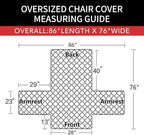 Easy-Going Reversible Couch Cover, Oversized Chair, Christmas Red/Ivory | - Image 6