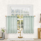 Short Window Linen Curtains 36 Inch Length 2 Panels, 34x36 Inch | Kitchen by LAMIT