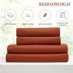 Burnt Orange Window Curtains 63 Inches Long, Block Out Room Darkening Insulated - Image 5