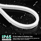 GZBtech Flexible LED Neon Rope Lights 16.4FT,AC 110-120V Waterproof Strip Light, 120 LEDs/M Cuttable Connectable Neon Lighting for Indoor Outdoor Home Decor/Commercial Building Use-Cold White 5M